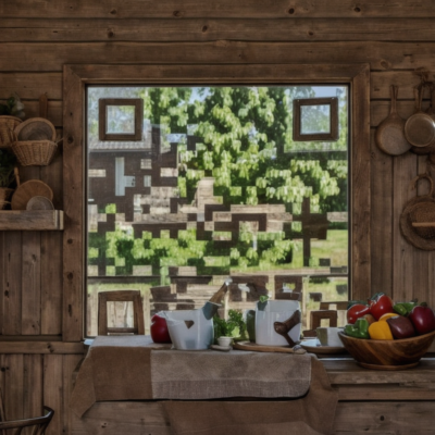 Rustic, hand-crafted wooden bowl, set on a farmhouse kitchen table with fresh produce and a sunny window in the background.